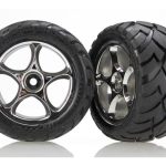 Traxxas-Tires—wheels–assembled-(Tracer-2.2—chrome-wheels–Anaconda-2.2—tires-with-foam-inserts)-(2)-(Bandit-rear)—TRX2478R