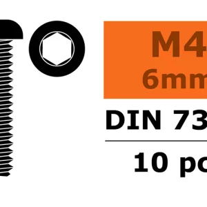 Revtec - Hex Button Head Screw - M4X6 - Steel - 10 pcs